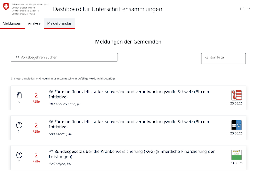 signature collection monitoring